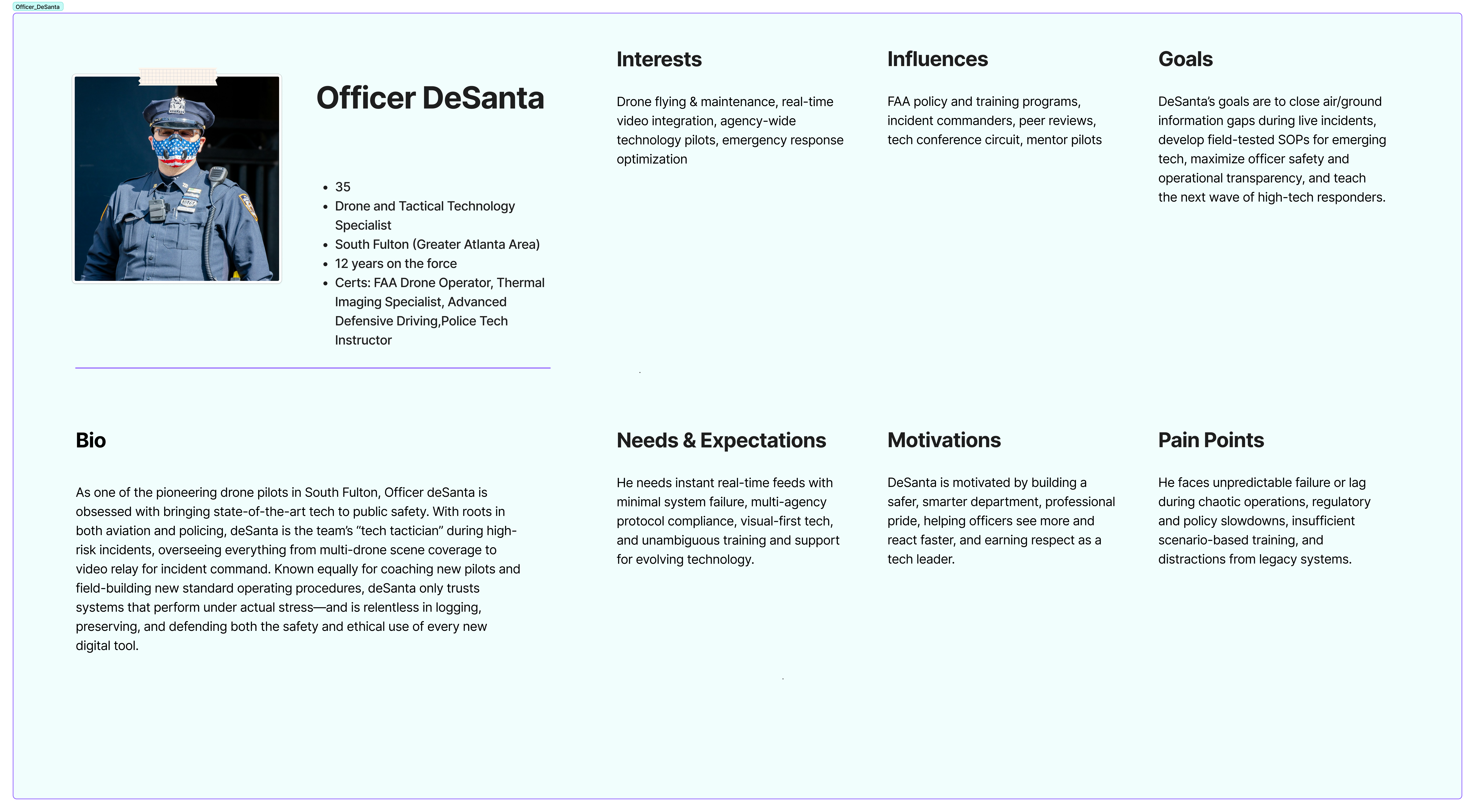 Officer DeSanta persona
